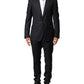 Black Wool Single Breasted Men 2 Piece Suit