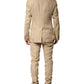 Beige Linen Single Breasted 2 Piece Suit