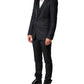 Black Wool Single Breasted 3 Piece Men Suit