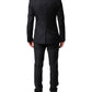 Black Wool Single Breasted 3 Piece Men Suit