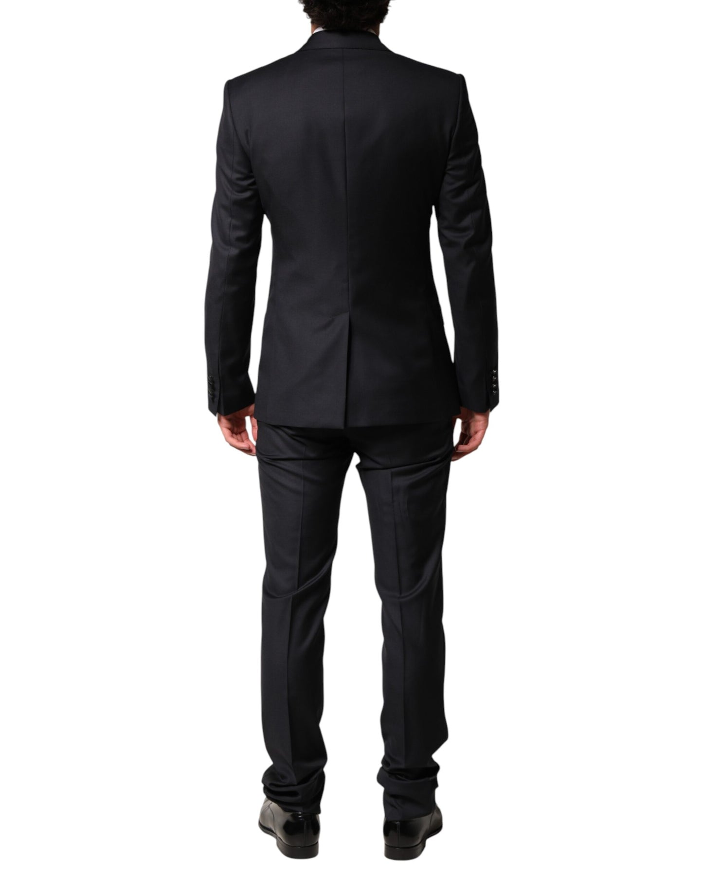 Black Wool Single Breasted 3 Piece Men Suit