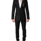 Black Embellished Single Breasted 2 Pc Suit