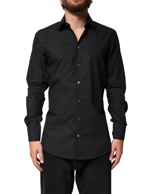 Black GOLD Cotton Men Dress Formal Shirt