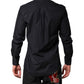 Black Cotton Long Sleeves Dress Formal Shirt
