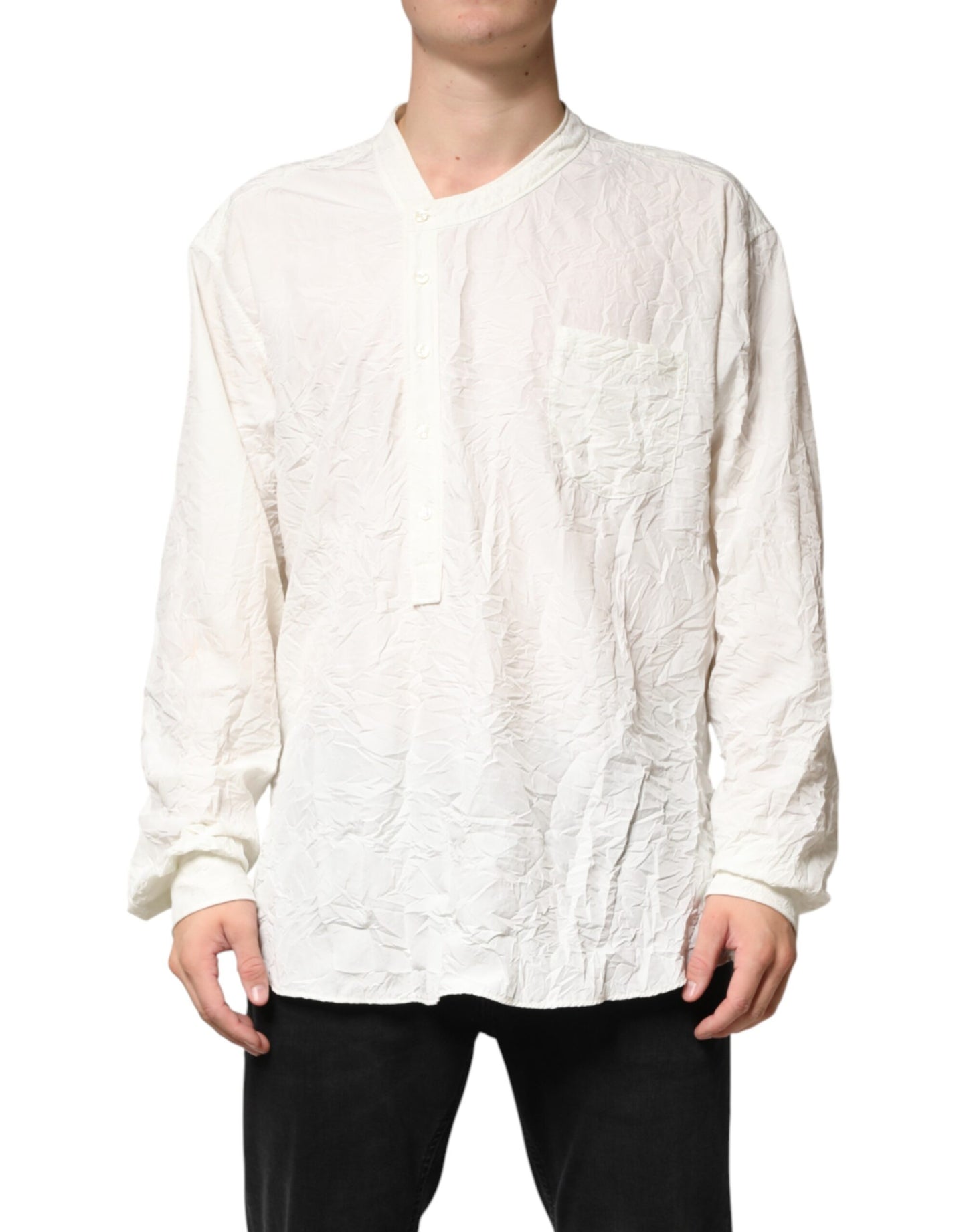 White Cotton Men Long Sleeves Men Shirt