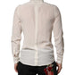 Off White Silk Men GOLD Dress Formal Shirt
