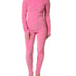 Pink Logo Monogram Long Sleeve Jumpsuit  Dress