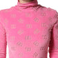 Pink Logo Monogram Long Sleeve Jumpsuit  Dress