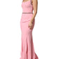 Pink Crystal Sheath Mermaid Long Gown Dress