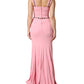 Pink Crystal Sheath Mermaid Long Gown Dress