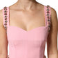 Pink Embellished Sheath Mermaid Gown Dress