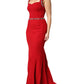 Red Embellished Sheath Mermaid Gown Dress
