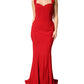Red Viscose Sheath Mermaid Long Gown Dress