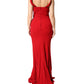 Red Viscose Sheath Mermaid Long Gown Dress