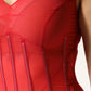 Red Silk Sleeveless Sheath V-neck Midi Dress