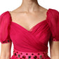 Pink Silk Embellished A-line Midi Dress