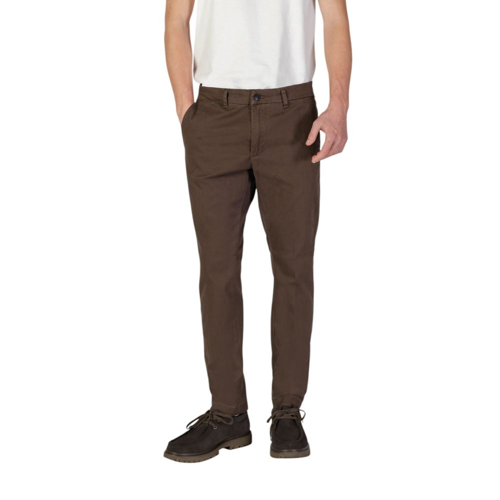 Brown Cotton Skinny Pants