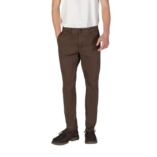 Brown Cotton Skinny Pants