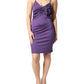 Purple Jersey Sheath Coctail Bodycon Pencil Dress