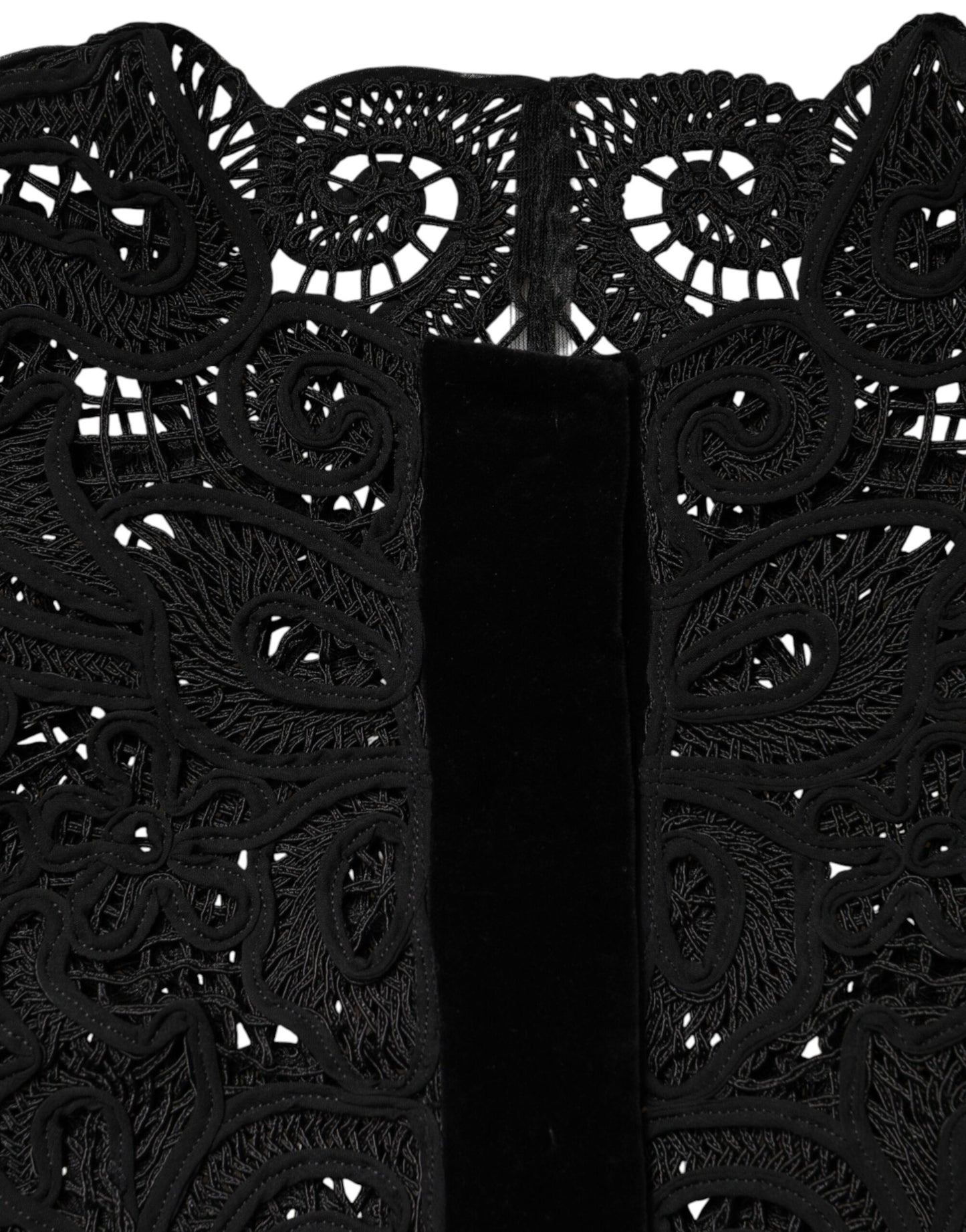 Black Floral Lace Cropped Coat  Jacket