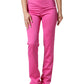 Pink Viscose High Waist Straight Casual Trouser Pants