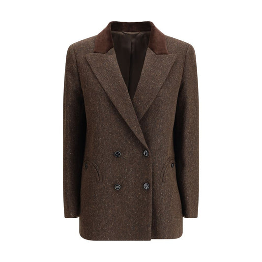 Brown Fleece Wool Blazer