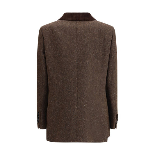 Brown Fleece Wool Blazer