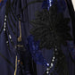 Blue Sequined Tapered Trouser Pants