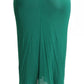 Dark Green High Waist Midi Skirt Pencil Cut Pleated