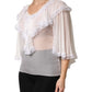 White Ruffles Lace Long Sleeve Blouse Top