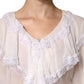 White Ruffles Lace Long Sleeve Blouse Top