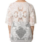 White Embroidery Lace Cotton Blouse Top