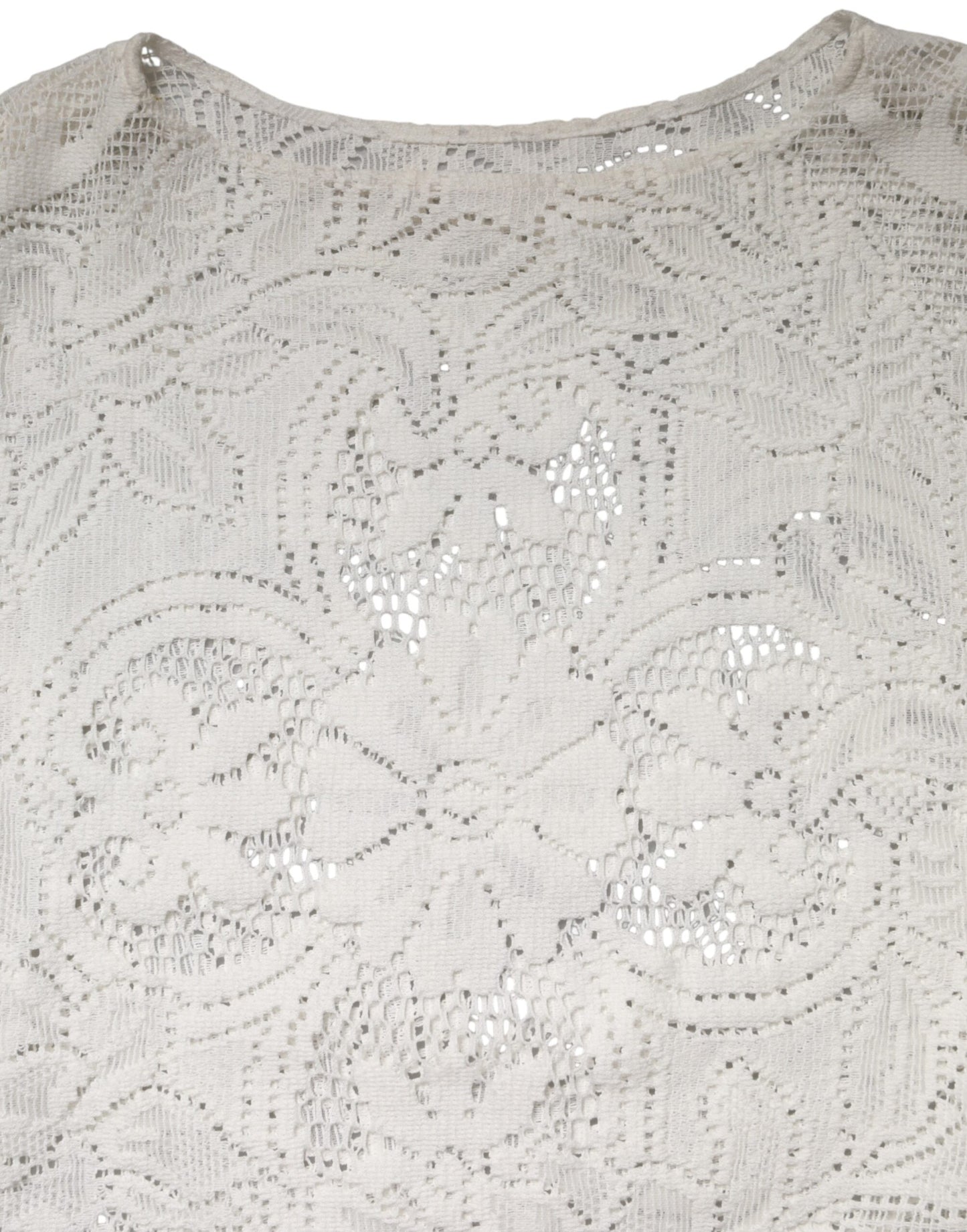 White Embroidery Lace Cotton Blouse Top