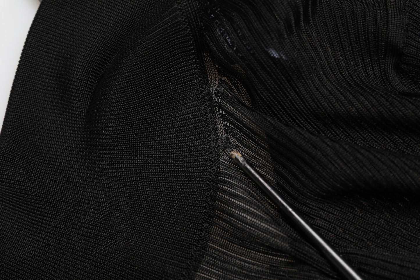 Black Viscose Turtle Neck Pullover Top