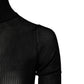 Black Viscose Turtle Neck Pullover Top