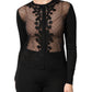 Black Sheer Button Down Cardigan Sweater
