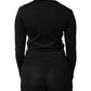 Black Sheer Button Down Cardigan Sweater