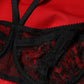 Red Black Nylon Bralette-Style Cropped Top