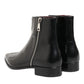 Black Leather Chelsea Short Ankle Boots Shoes
