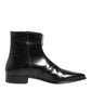 Black Leather Chelsea Short Ankle Boots Shoes