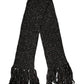 Black Wool Fringes Neck Wrap Foulard Scarf