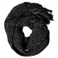 Black Wool Fringes Neck Wrap Foulard Scarf