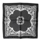 Black Bandana Print Square Handkerchief Scarf