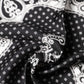 Black Bandana Print Square Handkerchief Scarf