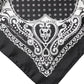 Black Bandana Print Square Handkerchief Scarf