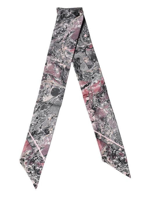 Multicolor Marble Neck Silk Wrap Foulard Scarf