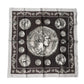 Brown Roman Coin Print Silk Square Foulard Scarf