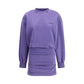 Purple Cotton Casual Dress