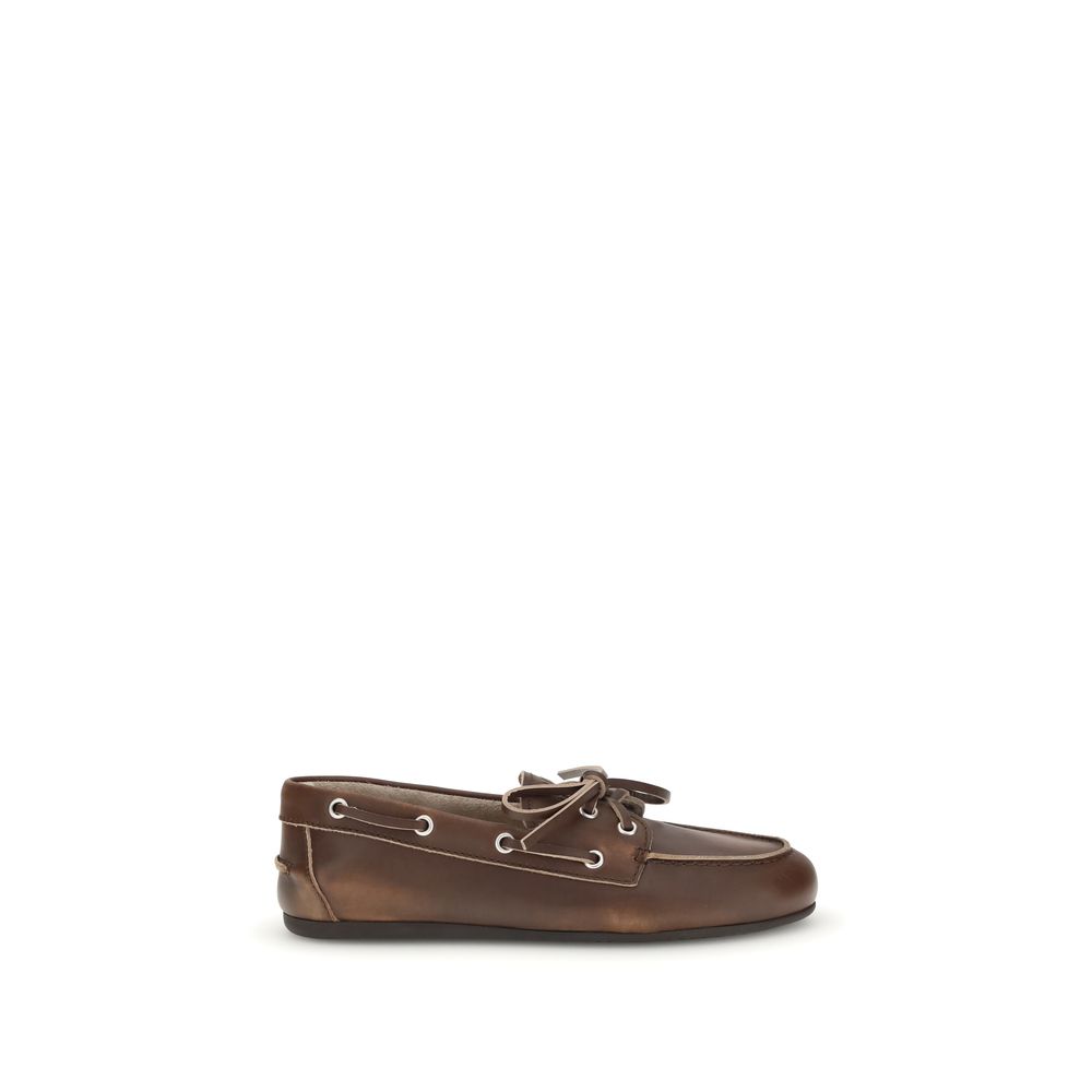 Brown Calf Leather Bos Taurus Slip-On Loafers