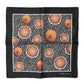 Black Orange Print Square Handkerchief Scarf